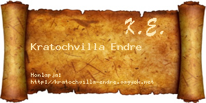 Kratochvilla Endre névjegykártya