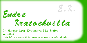 endre kratochvilla business card